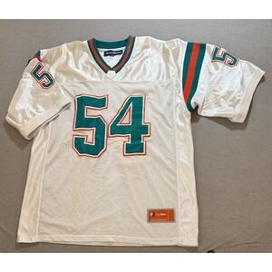 Miami Zach Thomas‎ #54 Football Jersey Mens L White Short Sleeve.